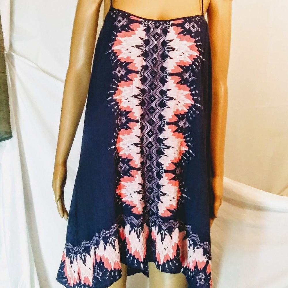 Navy Sundress Size Med Knee Length